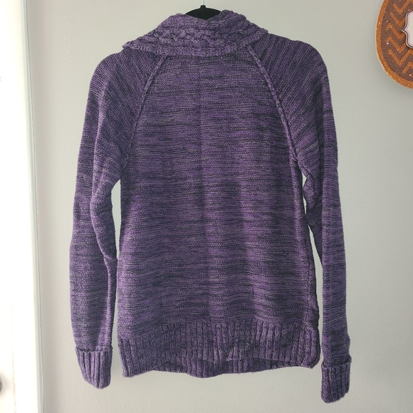 SONOMA sweater turtleneck button side marled purple, black, gray MEDIUM - Picture 7 of 13